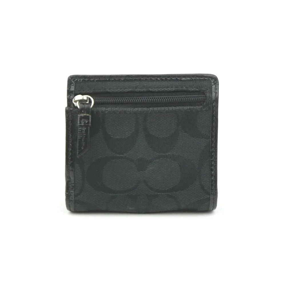 Coach Signature Black Small Bifold Wallet